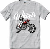 Forever Two Weels | Motor - Hobby - Vintage - T-Shirt - Unisex - Donker Grijs - Gemêleerd - Maat XXL