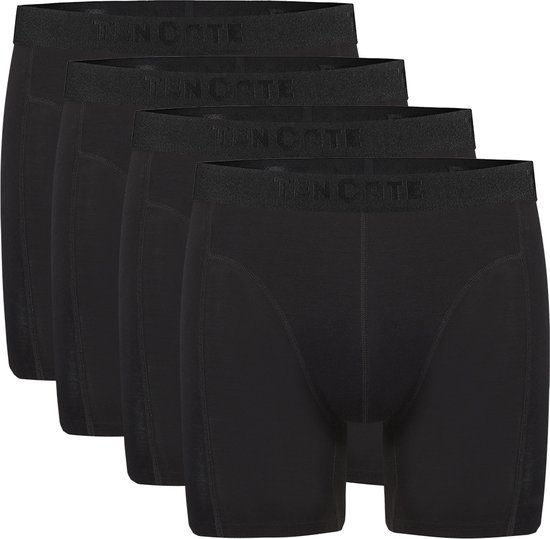 ten Cate Basics men shorts longs en viscose de bambou (pack de 4) - boxers pour hommes jambes longues - noir - Taille: L