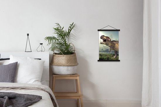 Décoration murale chambres d'enfants - Affiche scolaire enfant - Dino - Herbe - Dessin - Enfants - Garçons - 40x60 cm - Décoration murale garçons