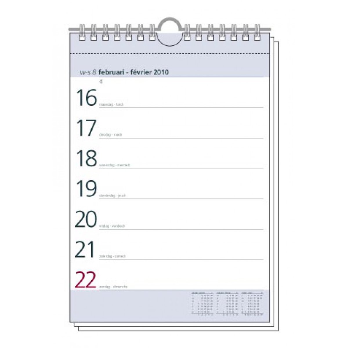 Kalender 2023 - Weekkalender 145 x 210 mm - papier 70g - 54 bladen