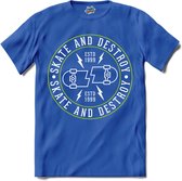 Skate And Destroy | Skaten - Skateboard - T-Shirt - Unisex - Royal Blue - Maat S
