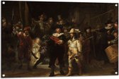 Tuinposter – De Nachtwacht, Rembrandt van Rijn, 1642 - Oude Meesters - 105x70 cm Foto op Tuinposter (wanddecoratie voor buiten en binnen)