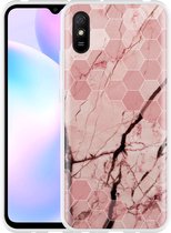 Xiaomi Redmi 9A Hoesje Pink Marble - Designed by Cazy