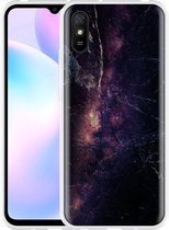 Xiaomi Redmi 9A Hoesje Black Space Marble - Designed by Cazy