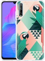 Huawei P Smart S Hoesje Exotic Trendy Parrots Designed by Cazy