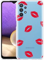 Hoesje Geschikt voor Samsung Galaxy A32 5G Red Kisses