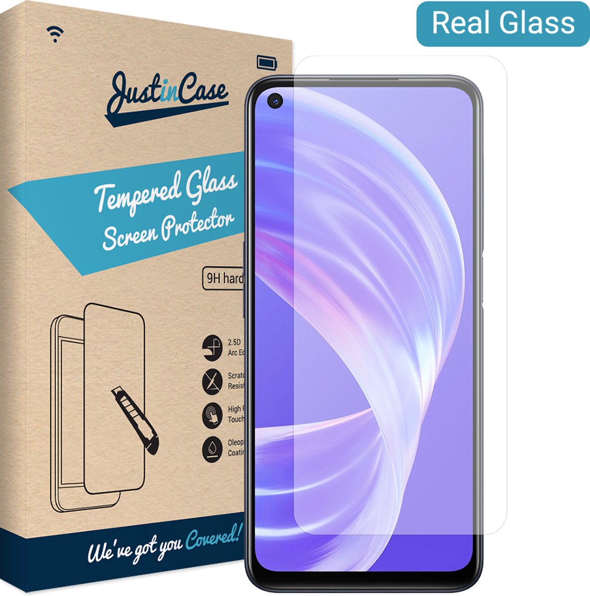 Just in Case screenprotector geschikt voor OPPO A73 (5G) - Screenprotector Gehard Glas