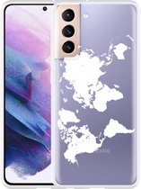 Hoesje Geschikt voor Samsung Galaxy S21 World Map