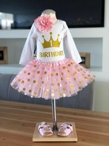 Verjaardagset-birthday-eerste verjaardag-1 jaar-first-fotoshoot kleding baby 1 jaar-little girl dress, baby dress-verjaardagjurk--cakesmash-kleedje-Set Denise (mt 86)