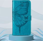 Mobigear Telefoonhoesje geschikt voor Xiaomi Redmi Note 11S 4G Hoesje | Mobigear Butterfly Bookcase Portemonnee | Pasjeshouder voor 3 Pasjes | Telefoonhoesje voor Pinpas / OV Kaart / Rijbewijs - Blauw