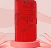 Mobigear Telefoonhoesje geschikt voor Xiaomi Redmi Note 11S 4G Hoesje | Mobigear Butterfly Bookcase Portemonnee | Pasjeshouder voor 3 Pasjes | Telefoonhoesje voor Pinpas / OV Kaart / Rijbewijs - Rood