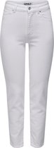 Only Jeans Onlemily Stretch Hw Str Ank Dnm 15292435 White Dames Maat - W26 X L30