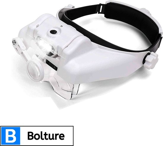 Bolture Loepbril met Led Verlichting - Vergrootglas Bril - Juweliersloep - Hoofdloep | bol.com