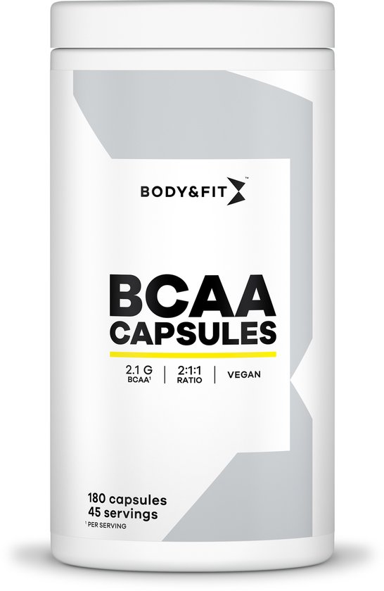 Body & Fit BCAA Capsules - Vegan Aminozuren - 180 Veganistische Capsules (45 doseringen)