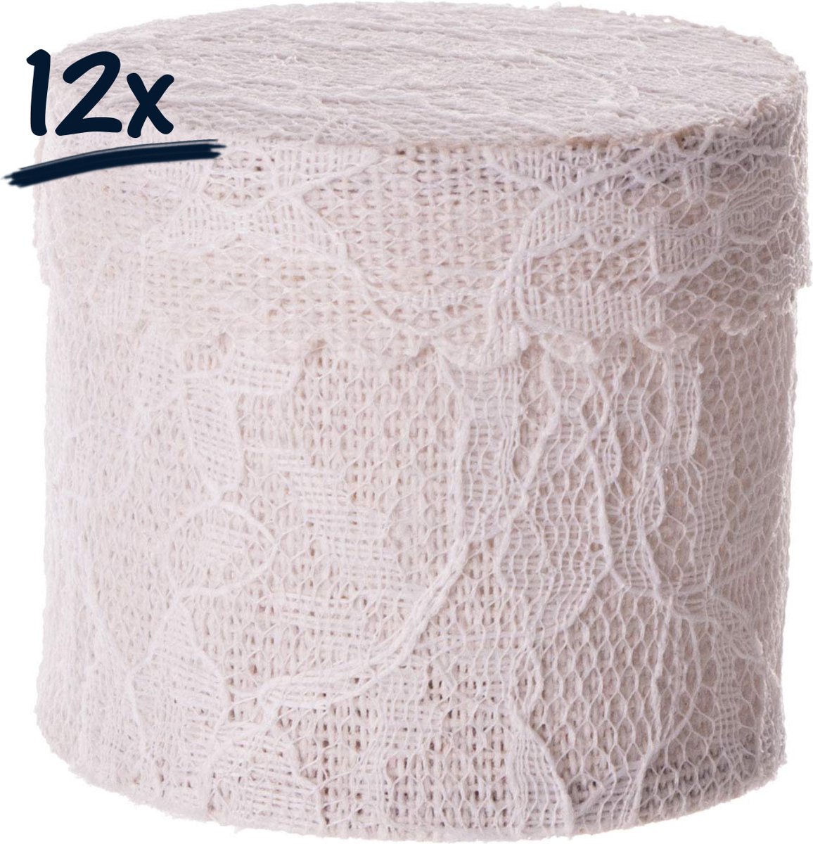 Goedkoopste Set van 12 Luxe Juwelendoosjes met Kant - Tandendoosjes voor Babyshower, Cadeauverpakking en Bedankjes