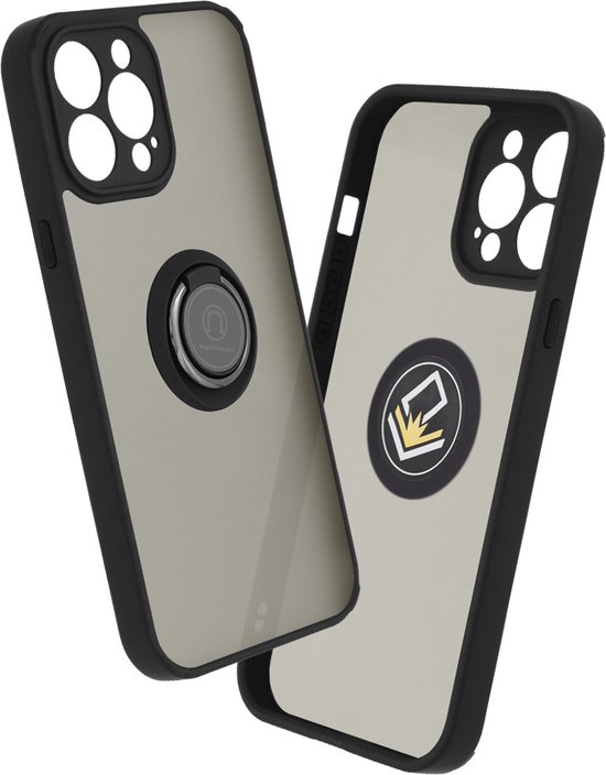 Techsuit Glinth Hoesje met Popsocket Voor iPhone 13 Pro Max Zwart