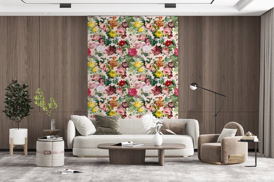 Papier peint - Papiers Papier peint photo Roses - Fleurs - Collage - Jaune - Largeur 170 cm x Hauteur 260 cm