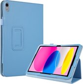 Lunso - Geschikt voor iPad 10 (2022) - Stand flip Bookcase hoes - Lichtblauw