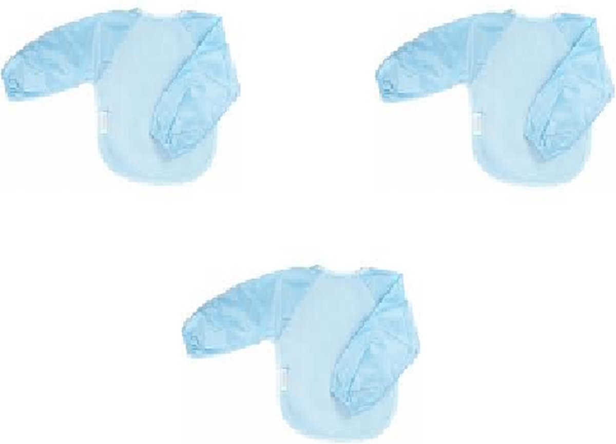 Silly Billyz Fleece small Longsleeve Bibs Dusty Blue 3 Stuks