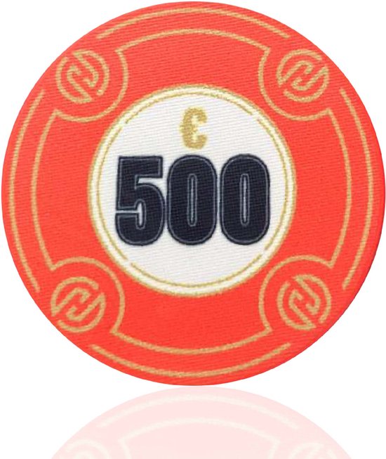 Hades Cashgame Deluxe Poker Chips €500, oranje (25 stuks) pokerchips