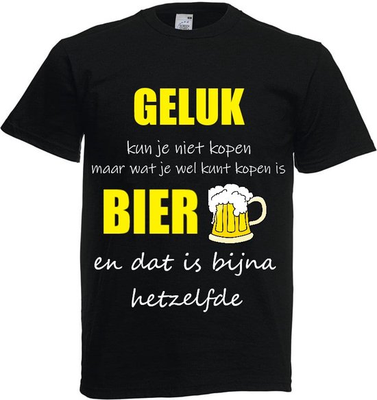 T-shirt geluk kun je niet kopen - bier - carnaval - kermis - feestje - grappig - maat 3XL