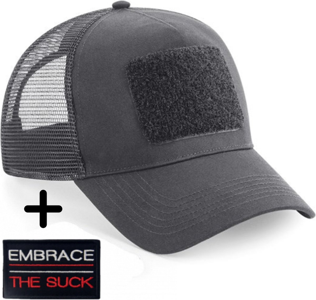 Always Prepared - Unisex Petten Trucker Cap – Grijs – Embrace The Suck