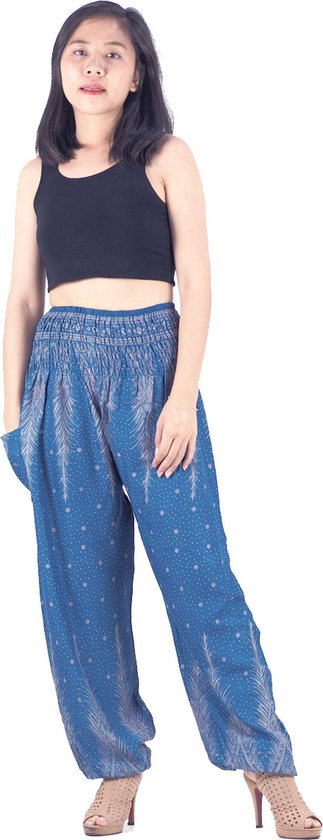 Sarouel - Pantalon de yoga - Pantalon de plage - M; taille 38,40,42 - Bleu Feather