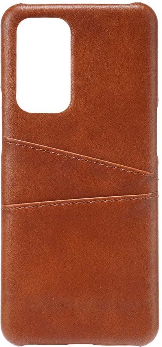 Shop4 - OnePlus Nord CE 2 5G Hoesje - Harde Back Case Cabello met Pasjeshouder Bruin