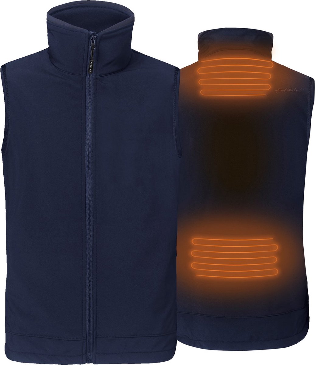 Verwarmde Softshell mouwloze jas - regular Fit voor mannen - Met extra warme fleece voering - Rapid power technologie - blauw