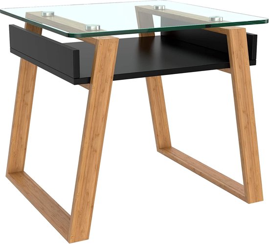 BERUS - ronde tafel voor de eetkamer, voor de woonkamer, glazen blad, beukenhouten