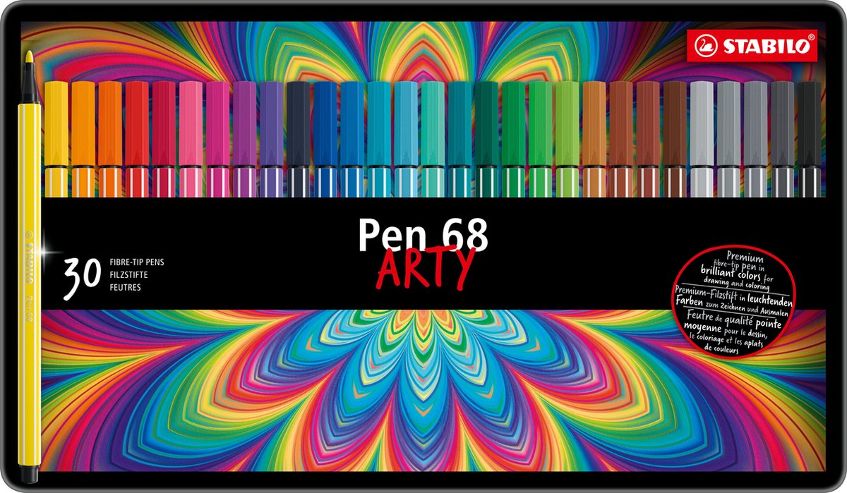STABILO Pen 68 - Premium Viltstift - Metalen Etui Met 30 Kleuren — afbeelding 8