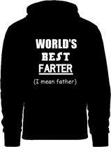 Best farter - best father - Grappige hoodie - trui met capuchon - papa - vader - vaderdag - Maat L