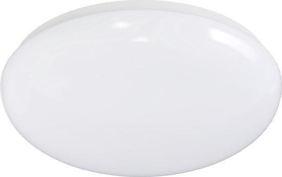 LED Plafondlamp met Bewegingssensor - Opbouw Rond 12W - Natuurlijk Wit 4000K - 360° - Mat Wit Aluminium