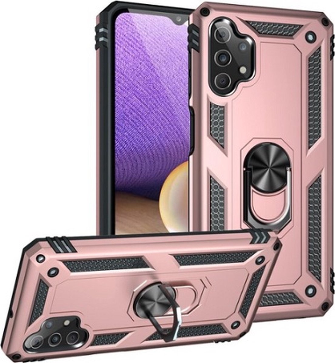 Samsung A32 5G Hybrid Armor Anti Shock Hoesje Rose Goud