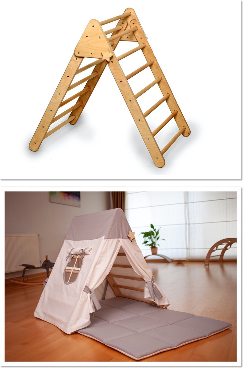 Aire de motricité en bois pour enfant – Kit complet (Arche +