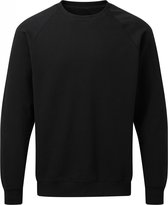 Sweater met raglan mouwen en ronde hals voor heren Herfst/Winter– 280 grams kwaliteit- Zwarte kleur -Maat L