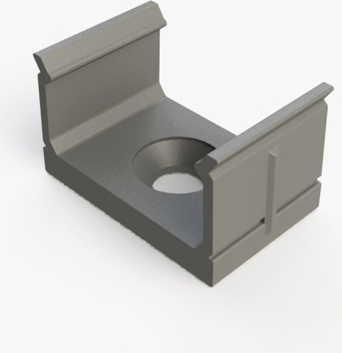 - Montagebeugels voor Aluminium profiel 1000*9*12mm - plat - grijs - set van 2 incl. schroeven