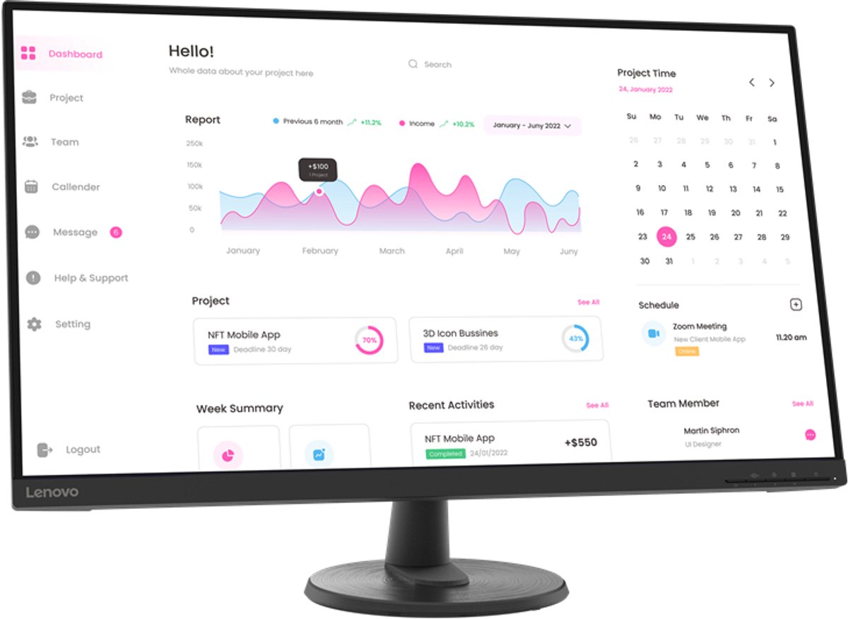 Lenovo D32-40 computer monitor 80 cm (31.5") 1920 x 1080 Pixels Full HD Zwart