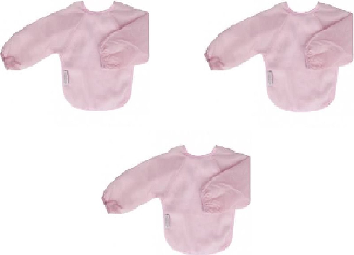 Silly Billyz Fleece Small Longsleeve Bibs Antique Pink 3 Stuks