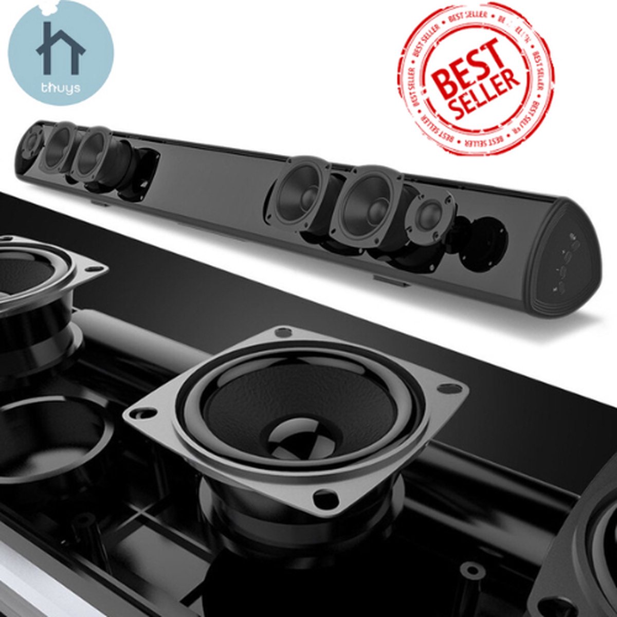 Soundbar Met Woofer - Ingebouwde Woofer - 100W - Soundbars voor Tv - AUX / RCA / USB / - Draadloos - Bluetooth - Zwart