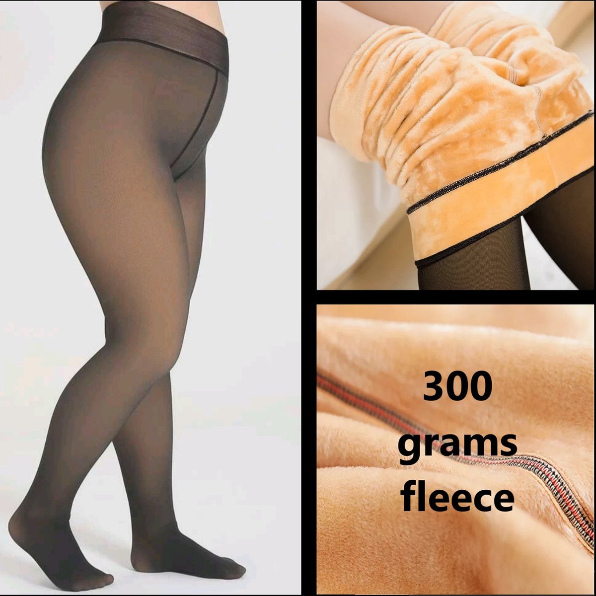 Verslaving Crack pot noodsituatie Fleeciez® fleece panty - warme panty - maat 40/46 - transparant zwart &  huidskleur -... | bol.com