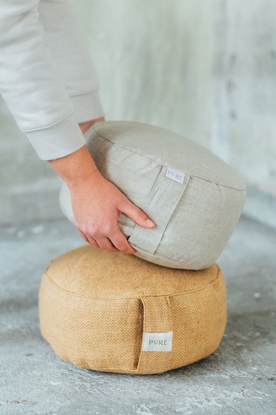 Meditatiekussen rond natuurlijk linnen - Pure - Yoga kussen van Pure — afbeelding 4
