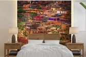 Behang - Fotobehang Voortreffelijke kleuren op de huizen in Lima - Breedte 240 cm x hoogte 240 cm