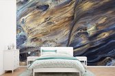 Behang - Fotobehang Marmer - Goud - Waterverf - Textuur - Marmerlook - Breedte 390 cm x hoogte 260 cm
