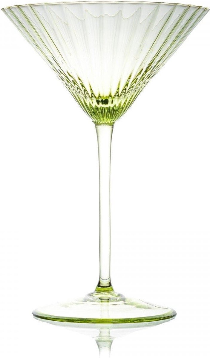 Anna von Lipa - Cocktailglas Lyon Olive Green (set van 2) - Wijnglazen