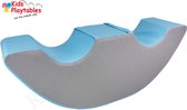 Soft Play Foam Schommelwip Duo grijs-blauw | rocker | wipwap | foamblokken | bouwblokken | Soft play speelgoed | schuimblokken