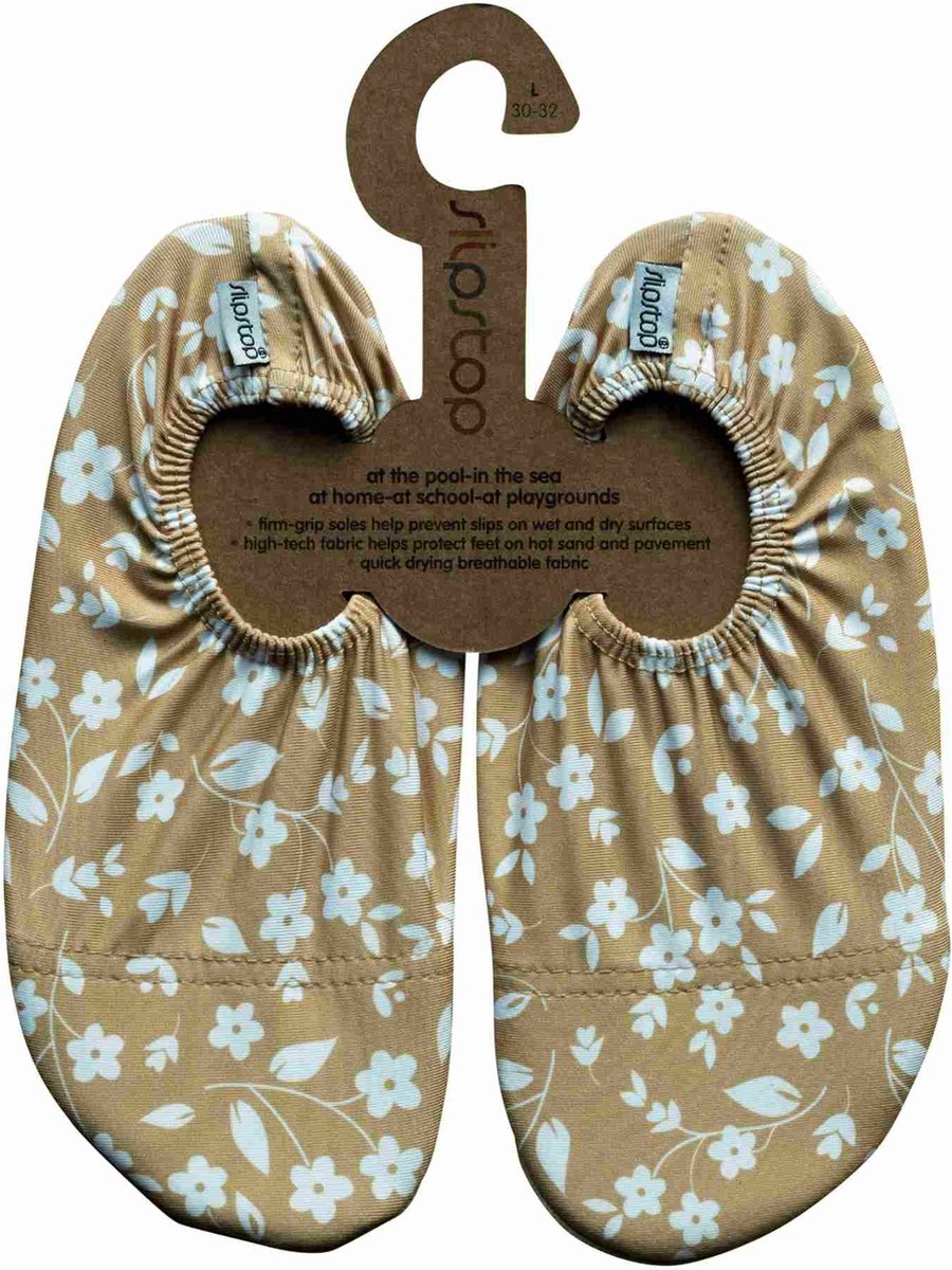 Slipstop Mosterd Flower - Oker met witte bloemen