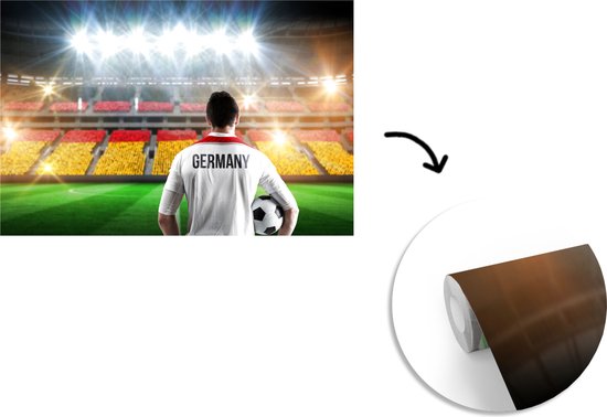 Papier peint photo en vinyle - Drapeau allemand dans le stade largeur 330 cm x hauteur 220 cm - Tirage photo sur papier peint (disponible en 7 tailles)