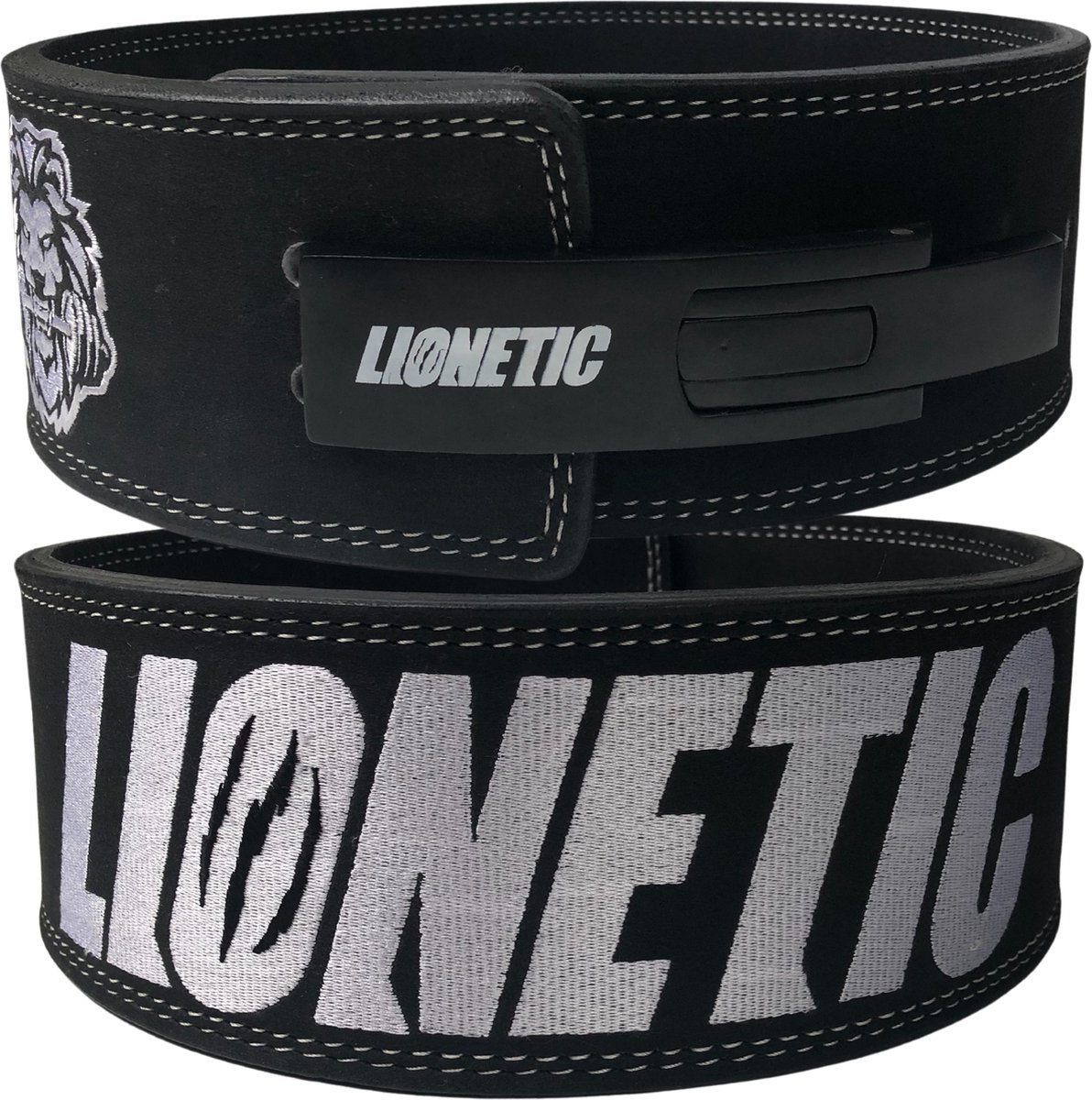 Lionetic Powerlifting Lever Belt - Lifting Belt - Powerliftig Riem - Clip Sluiting - Lever Belt - Powerlifting/Bodybuilding - Krachttraining Accessoires - 10mm – Lionetic Evolution – XL