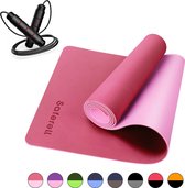 Bol.com Combideal - Saferell Antislip Yogamat - Roze - Gemaakt van TPE met extra dik (6mm) - 183 cm x 61 cm x 06 cm + WITKID Spr... aanbieding